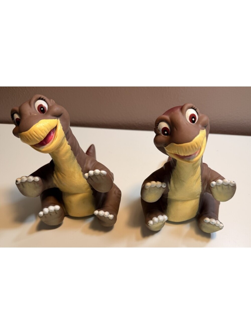 Vintage Land Before Time Pizza Hut Rubber Puppets Lot Of 2